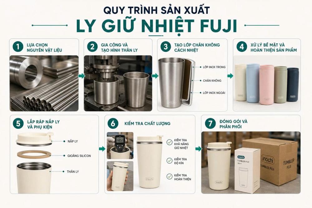 quy trình ly giữ nhiệt fuji