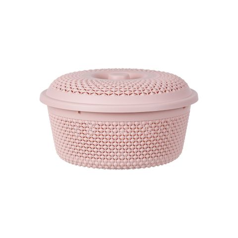 Rổ nắp tròn chấm bi Hokori