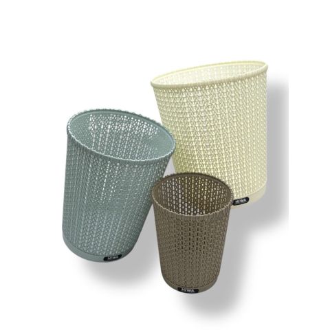 Sọt Đan Tròn Đa Năng HIWA Nhựa Cao Cấp Đựng Mỹ Phẩm Quần Áo Đồ Chơi 3 Size Nhỏ Trung Lớn, Tay Cầm Chắc Chắn Chịu Lực Tốt