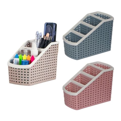 Khay Tiện Ích 4 Ngăn HOKORI Nhựa PP Đựng Bút Mỹ Phẩm Đồ Dùng Văn Phòng Hình Lục Giác Thiết Kế Hiện Đại Tối Ưu Không Gian