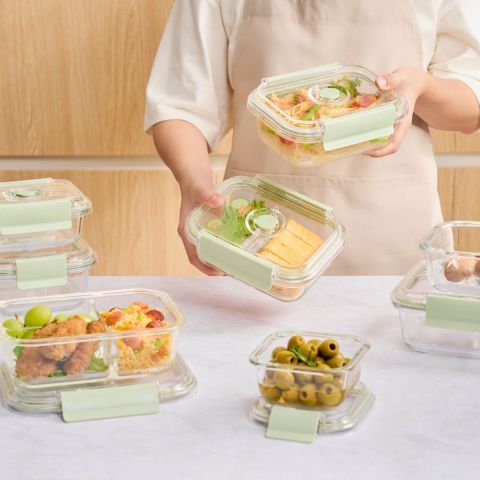 Hộp thủy tinh chữ nhật Nikko Valve (Chia ngăn)