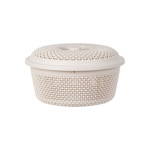 Rổ nắp tròn chấm bi Hokori