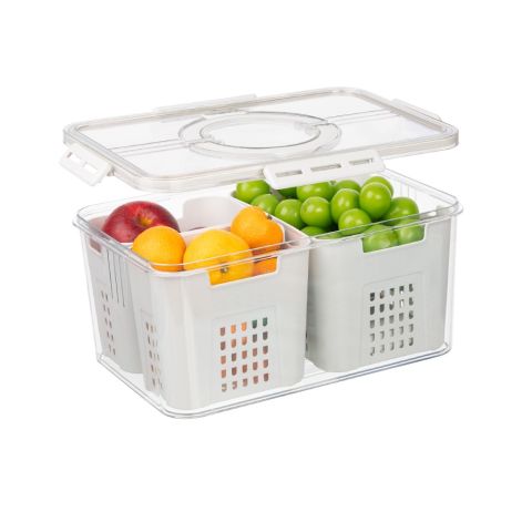 Hộp thực phẩm chữ nhật quai xách 3 ngăn