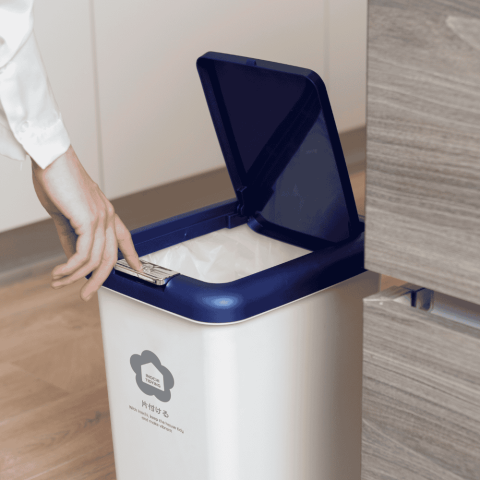 Thùng rác đạp chữ nhật Hiro 10L (kèm ruột)