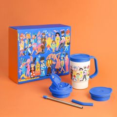 Set cốc giữ nhiệt và nắp riêng biệt có ống hút 400ML